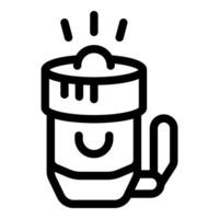 Flashlight emitting light beam in the dark icon vector