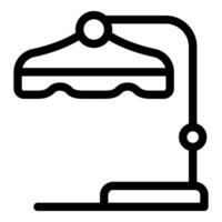 Beach umbrella providing shade on stand icon vector