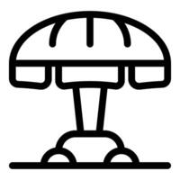 Nuclear explosion cloud forming mushroom shape over ground vector