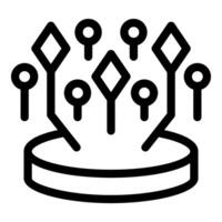 Data mining concept with data connecting to a platform vector