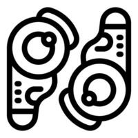Pair of wireless headphones with noise cancelling technology connecting to smartphone vector