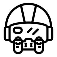 Virtual reality gaming headset and controllers providing immersive experience vector