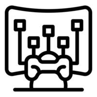 Gamer playing racing video game using wireless joystick controller icon vector