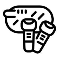 Wireless earbuds connecting to charging case icon vector