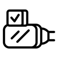 Micro usb cable sending data with check symbol for secure connection vector