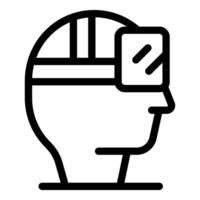 Man using virtual reality glasses headset icon vector