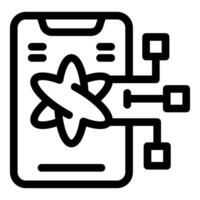 Mobile phone displaying an atom connecting to other devices vector