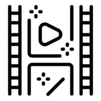 Video game level design process being developed with ladders and play button icon vector