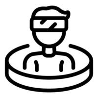 Man experiencing virtual reality using vr technology icon vector