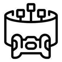Gamer using virtual reality glasses playing with gamepad controller vector