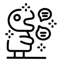 Cartoon character speaking and chatting with speech bubbles vector