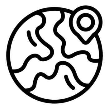 Global positioning system icon showing location on earth vector