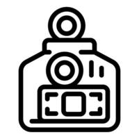 Professional camera recording video with external flash light vector