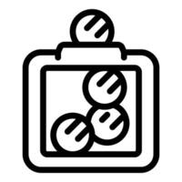Money box being filled with coins icon thin line vector