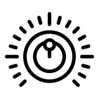 Power button icon glowing with energy surrounded by brightness lines vector