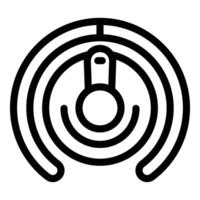 Radar detecting signal from target sending out waves icon vector