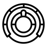 Round maze puzzle with solution icon showing path to success vector