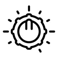 Power button shining with bright light rays icon vector