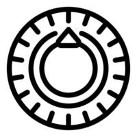 Combination safe lock dial with arrow pointing up icon vector