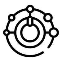 Global network connecting points with lines forming concentric circles vector