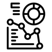 Businessman analyzing falling financial graph with pie chart icon vector