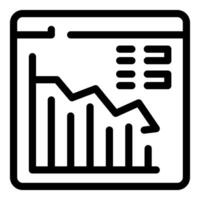Website showing a graph representing decreasing statistics vector