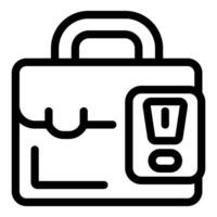 Businessman holding briefcase with warning sign for business risk concept vector
