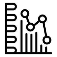 Line graph showing market trend with decreasing values vector