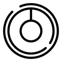 Abstract circular symbol with circle inside and lines rotating around it vector
