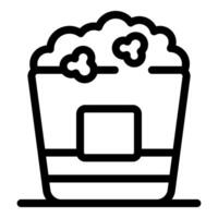 Popcorn bucket full of freshly made buttery popcorn is waiting for you vector