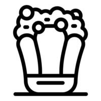 Cactus growing in pot with soil outline icon vector