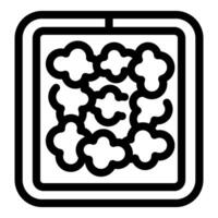 Square container full of popcorn for watching movies vector