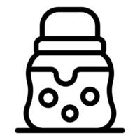 Honey jar with honey dipper dripping honey icon vector