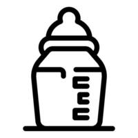 Baby bottle with scale showing increasing milk level icon vector