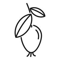 Line drawing of ripe sea buckthorn berry with leaves vector