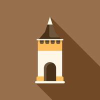 Medieval castle tower standing tall with long shadow vector