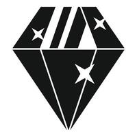 Black diamond shining with three stars icon simple style vector