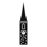 Tall church tower clock building showing religion and time vector