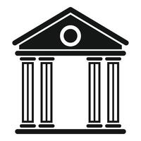 Simple greek building facade icon showing doric order columns vector