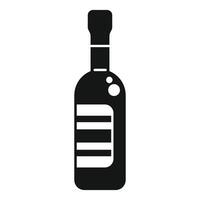 Closed bottle of wine with blank label icon vector