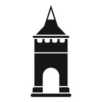 Medieval castle tower with pointed roof and archway entrance vector