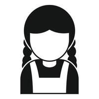 Young woman wearing apron and smiling simple avatar icon vector