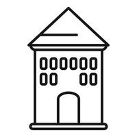 Simple line drawing representing a residential building with multiple windows vector