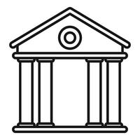 Greek building facade with columns and gable roof line art vector