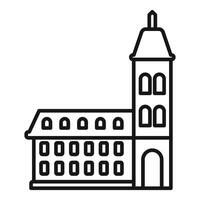 Big city hall building with windows and tower vector