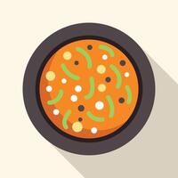 Delicious soup with vegetables served in bowl for lunch or dinner vector