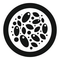 Round slice of passion fruit icon showing seeds and flesh vector