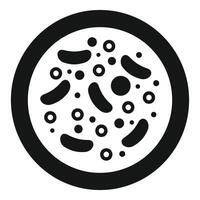Petri dish with bacteria showing different shapes and sizes icon vector