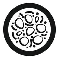 Round floral element with irregular shapes filling its surface vector