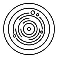 Solar system model with planets orbiting around sun icon vector